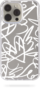 Oriental case iPhone 14 pro transparent silicone shockproof case Graffiti Love 2.0 White (3.2) pr_0062355  in the online store Oriental Case in Kyiv from the Ukrainian brand Orientalcase ✅