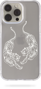 Чохол Oriental case iPhone 14 pro max прозорий силіконовий протиударний Tigers White (8.9) pr_0047096  купити в інтернет-магазині Oriental Case в Києві від українського бренду Orientalcase ✅