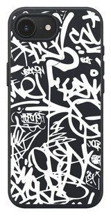 Oriental case iPhone 16e / 17e black silicone case Graffiti White (3.1) pr_0075647_16e17e in the online store Oriental Case in Kyiv from the Ukrainian brand Orientalcase ✅