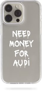Oriental case iPhone 15 pro transparent plastic ROCK case Need Money For AUDI White (31.3.2) pr_0042661  in the online store Oriental Case in Kyiv from the Ukrainian brand Orientalcase ✅