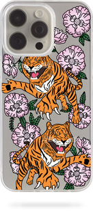 Чохол Oriental case iPhone 15 pro max прозорий силіконовий Animals Tigers With Flowers (8.4) pr_0039916  купити в інтернет-магазині Oriental Case в Києві від українського бренду Orientalcase ✅
