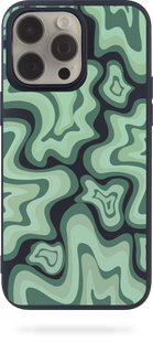 Чохол Oriental case iPhone 13 чорний силіконовий Wave Pattern Green (6.21) pr_0056799  купити в інтернет-магазині Oriental Case в Києві від українського бренду Orientalcase ✅