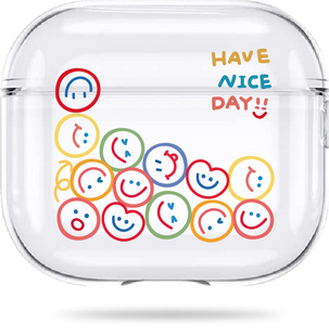 Чохол Oriental case прозорий силіконовий для AirPods 3 Smiles Have Nice Day (2.14) pr_0065735  купити в інтернет-магазині Oriental Case в Києві від українського бренду Orientalcase ✅