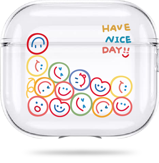 Чохол Oriental case прозорий силіконовий для AirPods 3 Smiles Have Nice Day (2.14) pr_0065735  купити в інтернет-магазині Oriental Case в Києві від українського бренду Orientalcase ✅