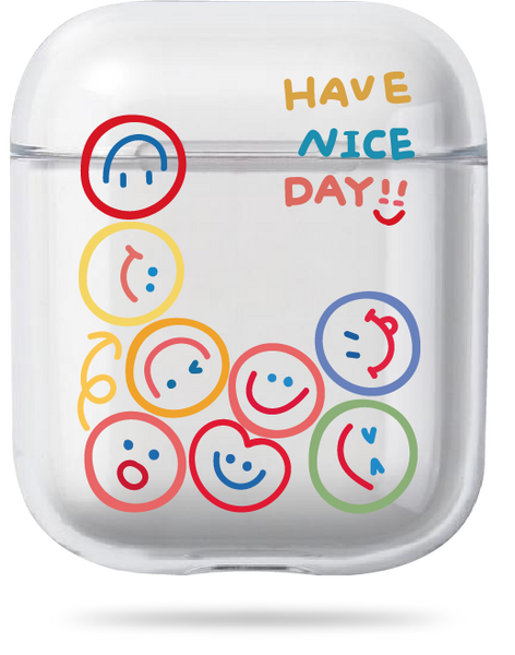 Oriental case transparent silicone case for AirPods 1/2 Smiles Have Nice Day (2.14) pr_0065636  in the online store Oriental Case in Kyiv from the Ukrainian brand Orientalcase ✅