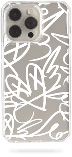 Чохол Oriental case iPhone 15 pro max прозорий пластиковий EVO Graffiti Love 2.0 White (3.2) pr_0040338  купити в інтернет-магазині Oriental Case в Києві від українського бренду Orientalcase ✅