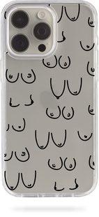 Oriental case iPhone 15 pro transparent plastic ROCK case Boobs 2.0 Black (6.2) pr_0042840  in the online store Oriental Case in Kyiv from the Ukrainian brand Orientalcase ✅