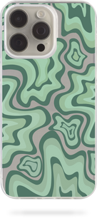 Чохол Oriental case iPhone 15 pro прозорий силіконовий Wave Pattern Green (6.21) pr_0041579  купити в інтернет-магазині Oriental Case в Києві від українського бренду Orientalcase ✅