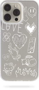 Oriental case iPhone 16 transparent silicone case Tattoo White (6.15) pr_0074376  in the online store Oriental Case in Kyiv from the Ukrainian brand Orientalcase ✅