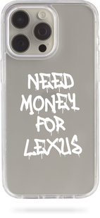 Oriental case iPhone 15 pro transparent plastic ROCK case Need Money For LEXUS White (31.5.2) pr_0042667  in the online store Oriental Case in Kyiv from the Ukrainian brand Orientalcase ✅
