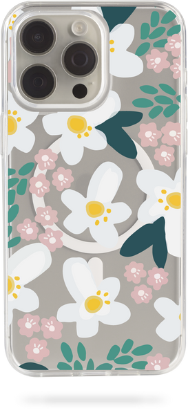 Чохол Oriental case iPhone 14 pro max прозорий MagSafe Flowers Jasmine (1.14) pr_0047611  купити в інтернет-магазині Oriental Case в Києві від українського бренду Orientalcase ✅