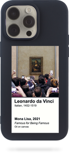 Чохол Oriental case iPhone 14 чорний силіконовий Mona Lisa (13.24) pr_0051694  купити в інтернет-магазині Oriental Case в Києві від українського бренду Orientalcase ✅