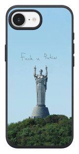 Чохол Oriental case iPhone 16e / 17e чорний силіконовий Fuck You Putin With Background (19.7) pr_0075860_16e17e купити в інтернет-магазині Oriental Case в Києві від українського бренду Orientalcase ✅