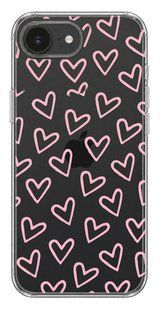 Oriental case iPhone 16e / 17e transparent silicone case Heart Spring Pink (18.14) pr_0074226_16e17e in the online store Oriental Case in Kyiv from the Ukrainian brand Orientalcase ✅