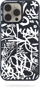 Oriental case iPhone 11 black silicone case Graffiti White (3.1) pr_0068198  in the online store Oriental Case in Kyiv from the Ukrainian brand Orientalcase ✅
