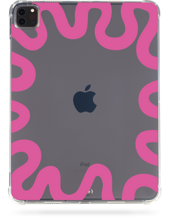 Oriental case iPad Pro 13 (2024) transparent case (with Pencil holder) Wave Pink (7.1) pr_0066926  in the online store Oriental Case in Kyiv from the Ukrainian brand Orientalcase ✅