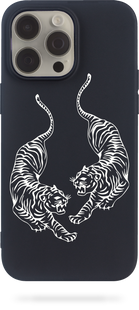 Oriental case iPhone 13 mini black silicone case Tigers White (8.9) pr_0062260  in the online store Oriental Case in Kyiv from the Ukrainian brand Orientalcase ✅