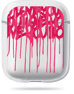 Oriental case transparent silicone case for AirPods 1/2 Graffiti Spring Pink (3.6) pr_0065626  in the online store Oriental Case in Kyiv from the Ukrainian brand Orientalcase ✅