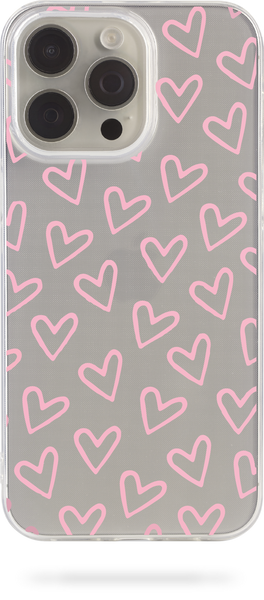 Чохол Oriental case iPhone XR прозорий силіконовий Heart Spring Pink (18.14) pr_0068412  купити в інтернет-магазині Oriental Case в Києві від українського бренду Orientalcase ✅