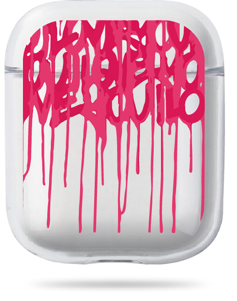 Oriental case transparent silicone case for AirPods 1/2 Graffiti Spring Pink (3.6) pr_0065626  in the online store Oriental Case in Kyiv from the Ukrainian brand Orientalcase ✅