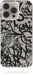 Чохол Oriental case iPhone 16 Plus прозорий силіконовий Graffiti Black (3.1) pr_0069007  купити в інтернет-магазині Oriental Case в Києві від українського бренду Orientalcase ✅