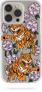 Oriental case iPhone 13 mini transparent plastic ROCK case Animals Tigers With Flowers (8.4) pr_0062005  in the online store Oriental Case in Kyiv from the Ukrainian brand Orientalcase ✅