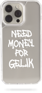 Oriental case iPhone 16 Pro Max transparent plastic EVO case Need Money For GELIK White (31.4.2) pr_0071353  in the online store Oriental Case in Kyiv from the Ukrainian brand Orientalcase ✅