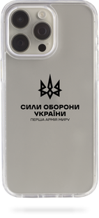 Чохол Oriental case iPhone 16 Pro прозорий пластиковий ROCK Сили Оборони України Black (30.1) pr_0073735  купити в інтернет-магазині Oriental Case в Києві від українського бренду Orientalcase ✅