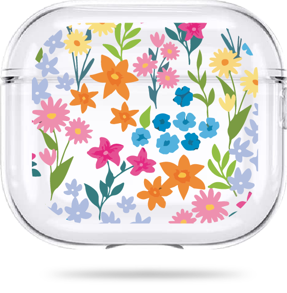 Чохол Oriental case прозорий силіконовий для AirPods 3 Flowers Spring (1.16) pr_0065744  купити в інтернет-магазині Oriental Case в Києві від українського бренду Orientalcase ✅