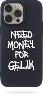Oriental case iPhone 14 Plus black silicone case Need Money For GELIK White (31.4.2) pr_0049826  in the online store Oriental Case in Kyiv from the Ukrainian brand Orientalcase ✅