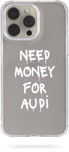 Чохол Oriental case iPhone 12 Pro Max прозорий силіконовий протиударний Need Money For AUDI White (31.3.2) pr_0058396  купити в інтернет-магазині Oriental Case в Києві від українського бренду Orientalcase ✅