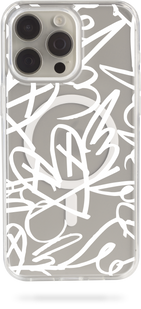 Oriental case iPhone 16 Plus transparent MagSafe case Graffiti Love 2.0 White (3.2) pr_0069910  in the online store Oriental Case in Kyiv from the Ukrainian brand Orientalcase ✅