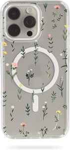 Чохол Oriental case iPhone 14 pro max прозорий MagSafe Flowers Small (1.1) pr_0047616  купити в інтернет-магазині Oriental Case в Києві від українського бренду Orientalcase ✅