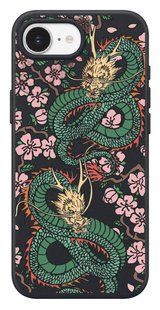 Чохол Oriental case iPhone 16e / 17e чорний силіконовий Dragons Animals With Flowers (5.2) pr_0075817_16e17e купити в інтернет-магазині Oriental Case в Києві від українського бренду Orientalcase ✅