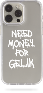 Oriental case iPhone 14 transparent plastic ROCK case Need Money For GELIK White (31.4.2) pr_0051263  in the online store Oriental Case in Kyiv from the Ukrainian brand Orientalcase ✅