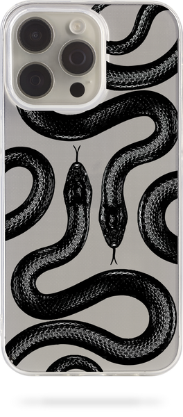 Чохол Oriental case iPhone X/XS прозорий силіконовий Twice Snakes Black (8.12) pr_0068229  купити в інтернет-магазині Oriental Case в Києві від українського бренду Orientalcase ✅