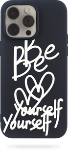Oriental case iPhone 14 pro max black silicone case Be Yourself White (17.3) pr_0048218  in the online store Oriental Case in Kyiv from the Ukrainian brand Orientalcase ✅