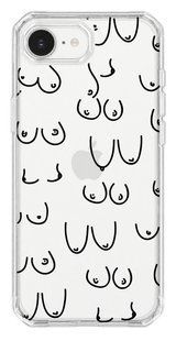 Oriental case iPhone 16e / 17e transparent plastic EVO case Boobs 2.0 Black (6.2) pr_0074970_16e17e in the online store Oriental Case in Kyiv from the Ukrainian brand Orientalcase ✅
