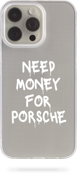 Чохол Oriental case iPhone X/XS прозорий силіконовий Need Money For PORSCHE White (31.8.2) pr_0068231  купити в інтернет-магазині Oriental Case в Києві від українського бренду Orientalcase ✅