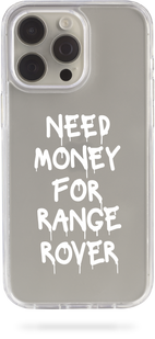 Чохол Oriental case iPhone 16 Pro прозорий пластиковий ROCK Need Money For RANGE ROVER White (31.7.2) pr_0073670  купити в інтернет-магазині Oriental Case в Києві від українського бренду Orientalcase ✅