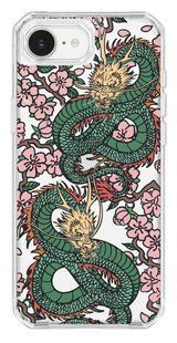Oriental case iPhone 16e / 17e transparent plastic EVO case Dragons Animals With Flowers (5.2) pr_0074973_16e17e in the online store Oriental Case in Kyiv from the Ukrainian brand Orientalcase ✅