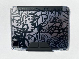 Чохол Logfer Origami iPad 11 (2025) Black Graffiti Black (3.1) pr_0080837  купити в інтернет-магазині Oriental Case в Києві від українського бренду Orientalcase ✅