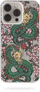Чохол Oriental case iPhone 14 plus прозорий силіконовий Dragons Animals With Flowers (5.2) pr_0048533  купити в інтернет-магазині Oriental Case в Києві від українського бренду Orientalcase ✅