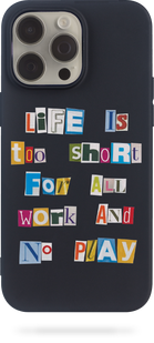 Чохол Oriental case iPhone 15 чорний силіконовий Life Is Too Short (10.5) pr_0046510  купити в інтернет-магазині Oriental Case в Києві від українського бренду Orientalcase ✅
