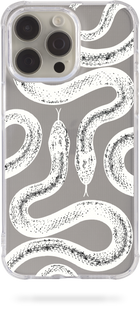 Oriental case iPhone 16 Plus transparent silicone shockproof case Twice Snakes White (8.12.1) pr_0069329  in the online store Oriental Case in Kyiv from the Ukrainian brand Orientalcase ✅