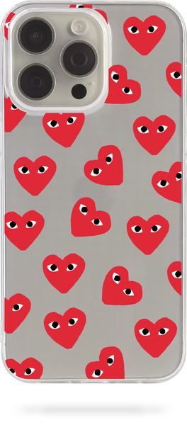 Oriental case iPhone X/XS transparent silicone case Hearts Play (6.10) pr_0068235  in the online store Oriental Case in Kyiv from the Ukrainian brand Orientalcase ✅