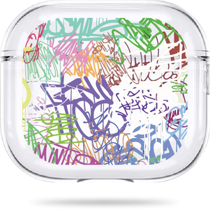 Oriental case transparent silicone case for AirPods 4 Graffiti Color (3.3) pr_0076505  in the online store Oriental Case in Kyiv from the Ukrainian brand Orientalcase ✅