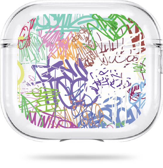 Oriental case transparent silicone case for AirPods 4 Graffiti Color (3.3) pr_0076505  in the online store Oriental Case in Kyiv from the Ukrainian brand Orientalcase ✅