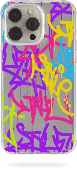 Чохол Oriental case iPhone 14 pro прозорий силіконовий протиударний Graffiti Color 2.0 (3.5) pr_0062357  купити в інтернет-магазині Oriental Case в Києві від українського бренду Orientalcase ✅