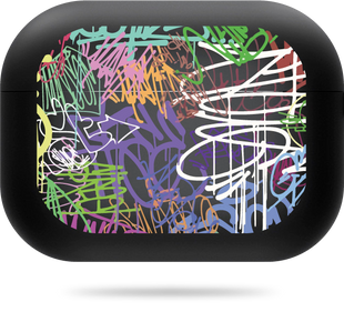 Чохол Oriental case чорний матовий силіконовий для AirPods Pro 2 Graffiti Color (3.3) pr_0065977  купити в інтернет-магазині Oriental Case в Києві від українського бренду Orientalcase ✅